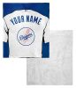 [Personalization Only] OFFICIAL MLB Jersey Personalized Silk Touch Sherpa Throw Blanket - Dodgers