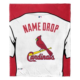 [Personalization Only] OFFICIAL MLB Jersey Personalized Silk Touch Throw Blanket - Cardinals