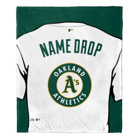 [Personalization Only] OFFICIAL MLB Jersey Personalized Silk Touch Throw Blanket - Athletics