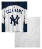 [Personalization Only] OFFICIAL MLB Jersey Personalized Silk Touch Sherpa Throw Blanket - NY Yankees