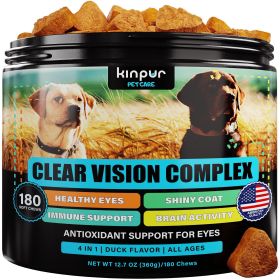 Eye Vitamins for Dogs Dog Vision Supplement for Tear Stains Dog Eye Care Immune Support Vitamin –° Carrot Fish Oil Lutein 180 Soft Chews with Duck Fla