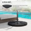 Outsunny 4 Pieces Round Patio Umbrella Base, Cantilever Offset Outdoor Umbrella Weights, 52 Liters Capacity Water or 112 lbs Capacity Sand Plates Set,