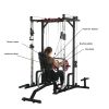 Power cage with LAT PullDown and Weight Storage Rack Optional Weight Bench, 1400 lb Capacity Power Rack for Home and Garage Gyms, Multiple Accessory S