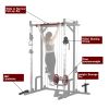 Power cage with LAT PullDown and Weight Storage Rack Optional Weight Bench, 1400 lb Capacity Power Rack for Home and Garage Gyms, Multiple Accessory S