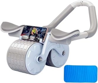 Elbow Support Automatic Rebound Abdominal Wheel Ab Roller For Abdominal Exercise Machine Abs Workout Equipment ,Dolly Core Strengthening Trainer Fitne (Color: Blue)