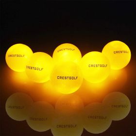 6Pcs Glow In The Dark Light Up Luminous LED Golf Balls For Night Practice Gift for Golfers (Color: 6Pcs Yellow)