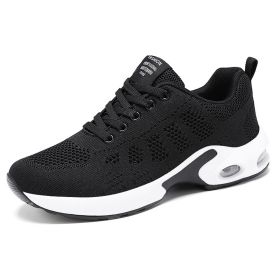 Women Mesh Casual Sport Shoes 36-42 Breathable Lightweight Running Air Cushion Outdoor Soft Sneaker Spring Summer Autumn New (Color: Black, size: 37)