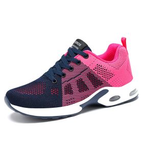 Women Mesh Casual Sport Shoes 36-42 Breathable Lightweight Running Air Cushion Outdoor Soft Sneaker Spring Summer Autumn New (Color: blue pink, size: 39)