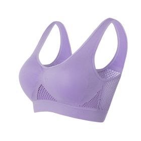 Women Yoga Underwear Padded Crop Tops Underwear Gym Top Yoga Sport Bra Breathable Fitness Running Vest Yoga Bras Sports Type (Color: Purple, size: M)