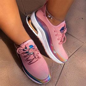 NewFashion Sneakers Mixed Color Ladies Flats Women Casual Vulcanized (Shoe Size: 8, Color: Pink)