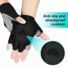 Breathable Fitness Gloves Gym Weightlifting Thin Non-slip Half Finger Cycling Gloves Equipment Yoga Bodybuilding Training Sports Black Color