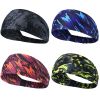 Camo Pattern Sports Stretchy Headbands; Knotted Sweat Absorption Fitness Running Yoga Headbands