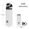 32oz/ Leakproof Free Drinking Water Bottle with Spout Lid for;  Stainless Steel Sports Water Bottle for Fitness;  Gym and Outdoor Sports;  white/green